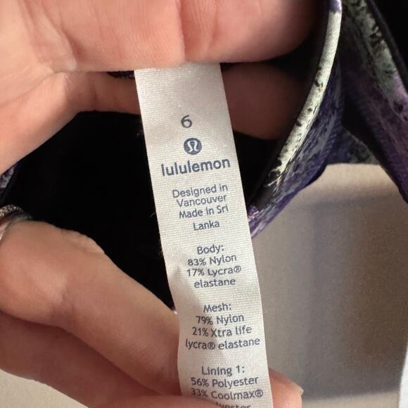 Lululemon Break Free Sports Bra in Vivid Vision Purple Black Size 6 W2ANIS New - Picture 3 of 5